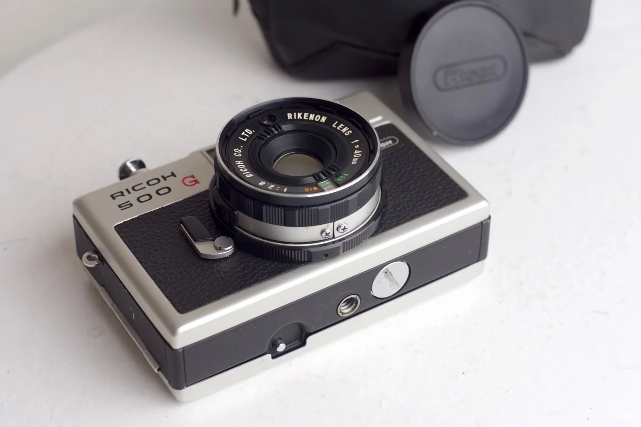 Ricoh 500 G 35mm Film Rangefinder Camera with Case and Cap - Fully